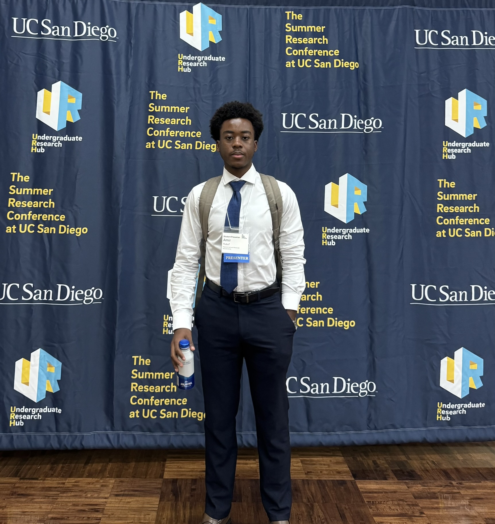 Amir at the UC San Diego undergraduate research conference in La Jolla California