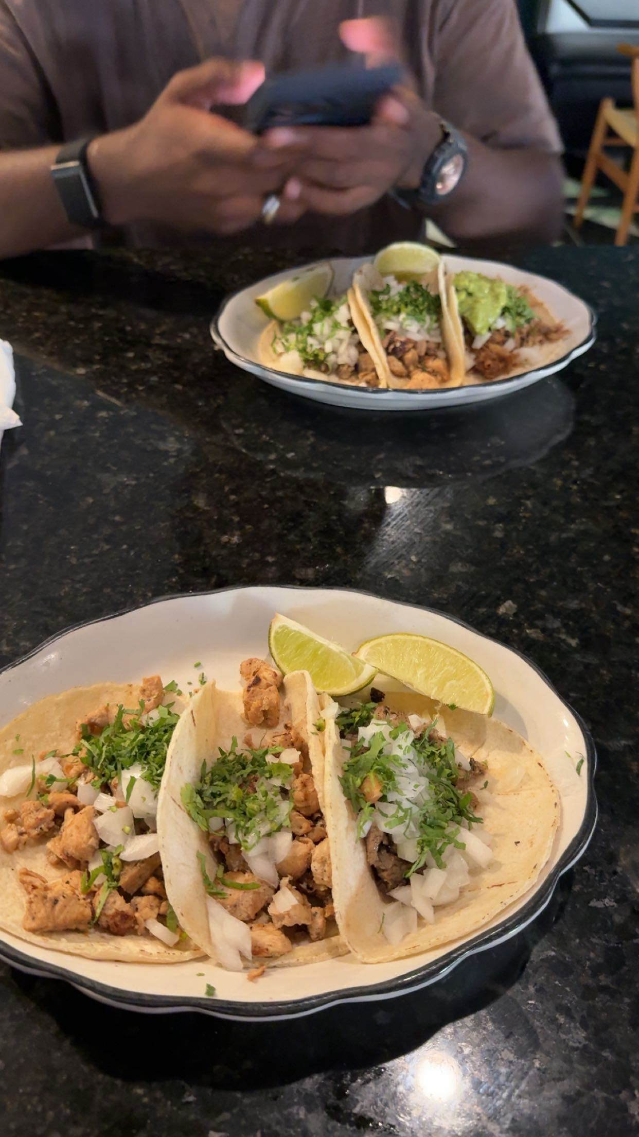 Street tacos with lime and onion at Urban Cantina in downtown Tampa Florida